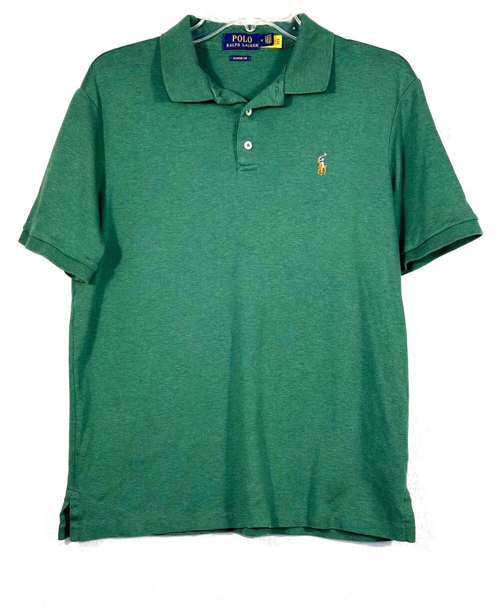 Polo Ralph Lauren Mens Classic Fit Soft Cotton Polo in Green Size Medium preppy